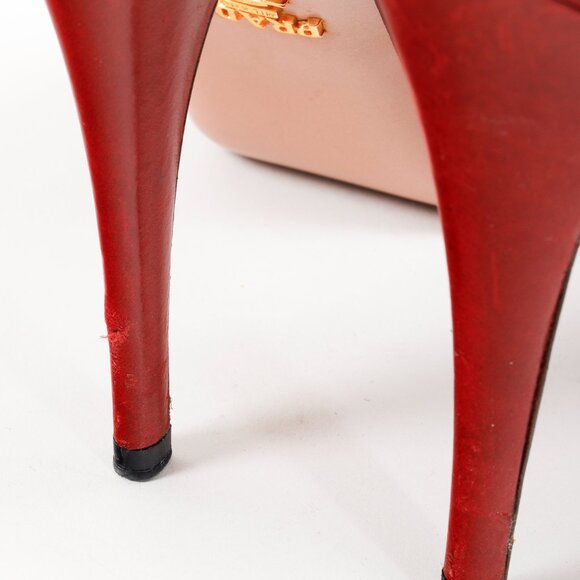 Prada Red Patent Leather Mary Jane Platform Pumps - Picture 9 of 10